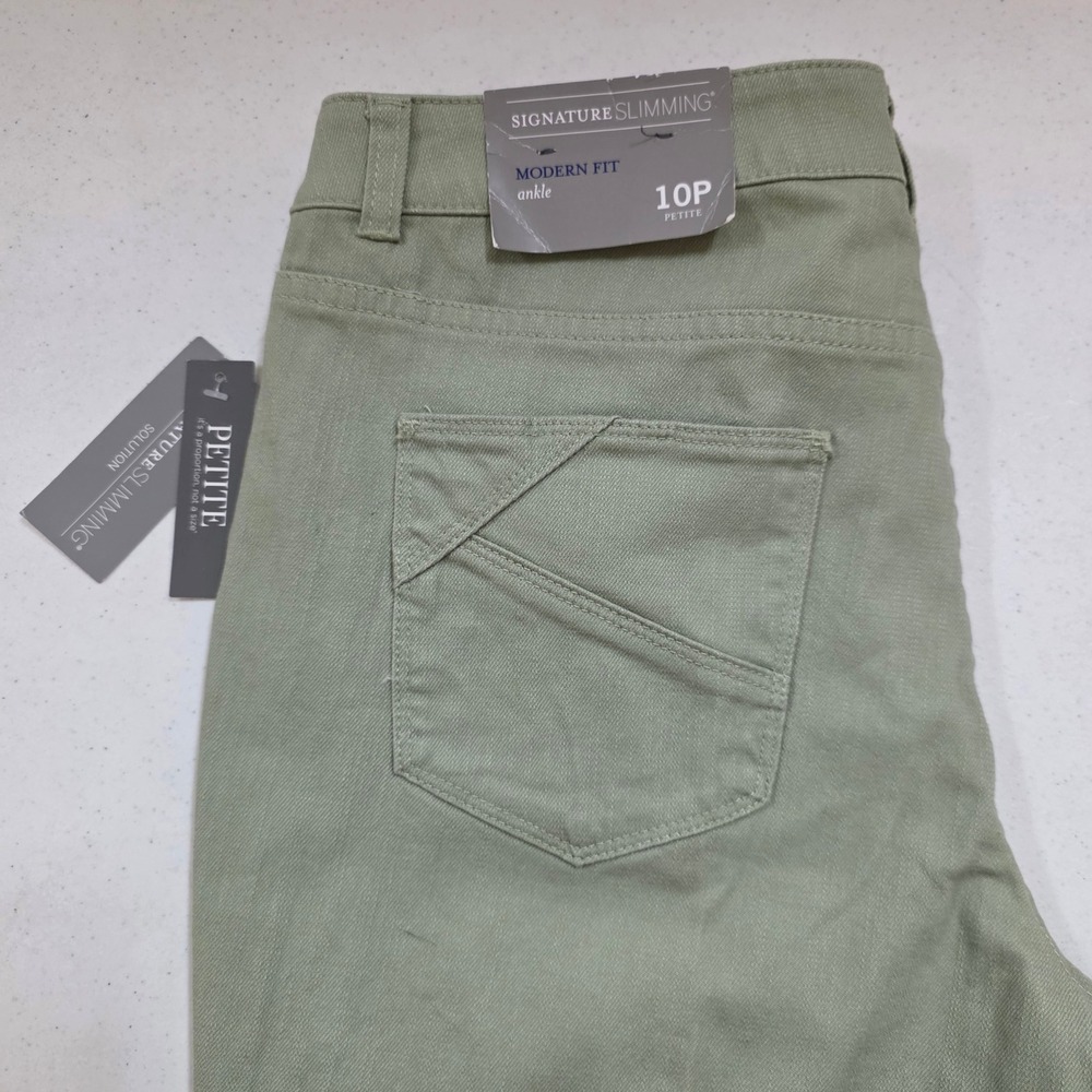 Christopher & Banks Signature Slimming Modern Fit Ankle Pants 10P Sage Green NEW